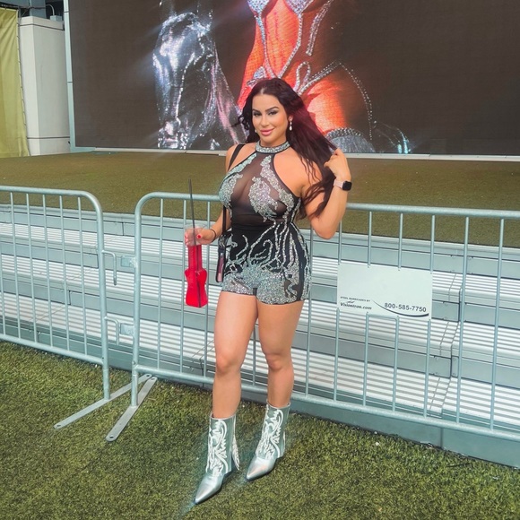 BLACK RHINESTONE SHEER MESH SLEEVELESS ROMPER Hot Miami Styles - Picture 9 of 9